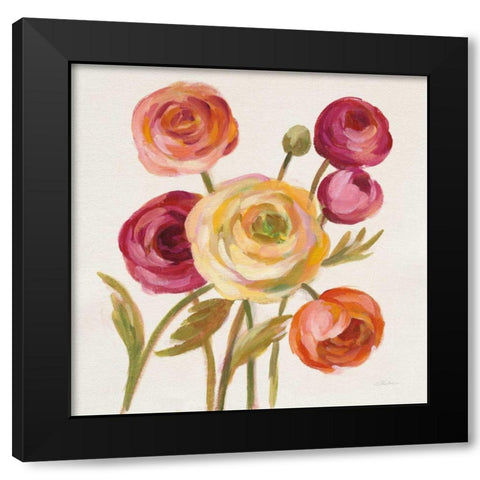 English Garden II Black Modern Wood Framed Art Print by Vassileva, Silvia