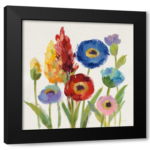 Wild Garden I Black Modern Wood Framed Art Print by Vassileva, Silvia
