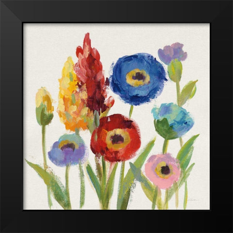 Wild Garden I Black Modern Wood Framed Art Print by Vassileva, Silvia