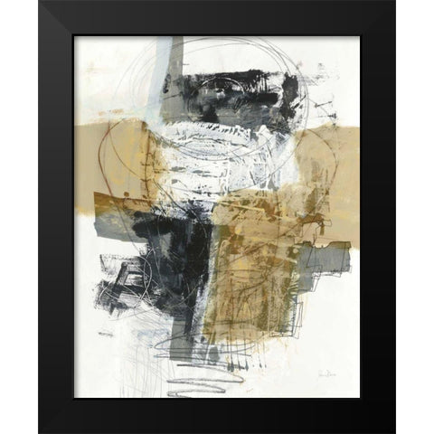 Action I Archroma Black Modern Wood Framed Art Print by Davies, Jane
