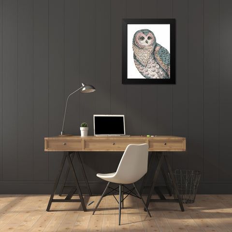 Beautiful Owls IV Pastel Black Modern Wood Framed Art Print by Brissonnet, Daphne