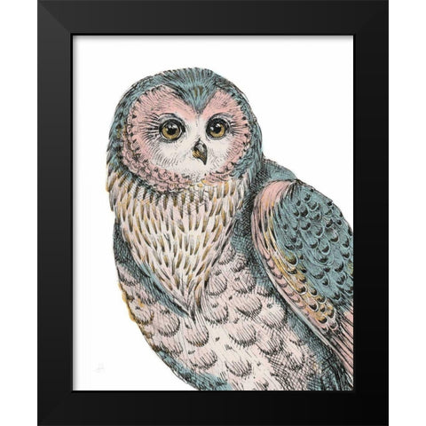 Beautiful Owls IV Pastel Black Modern Wood Framed Art Print by Brissonnet, Daphne