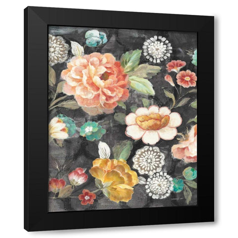 Garden of Delight Black II Black Modern Wood Framed Art Print with Double Matting by Nai, Danhui