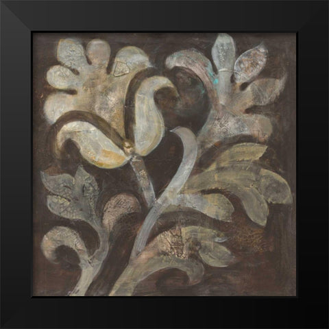 Fresco Floral II Black Modern Wood Framed Art Print by Hristova, Albena