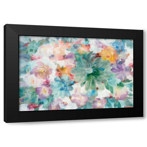 Succulent Florals Crop Black Modern Wood Framed Art Print with Double Matting by Nai, Danhui