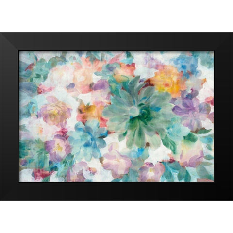 Succulent Florals Crop Black Modern Wood Framed Art Print by Nai, Danhui