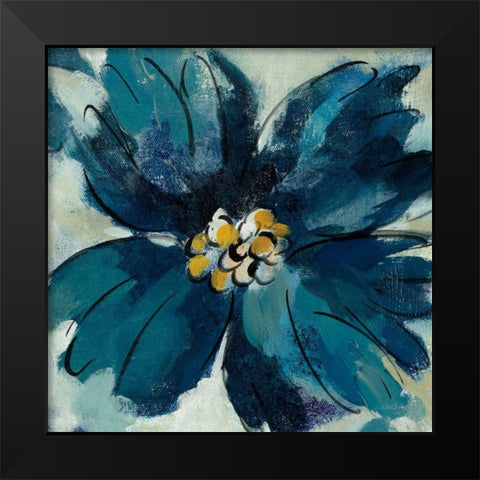 Inky Floral II Black Modern Wood Framed Art Print by Vassileva, Silvia