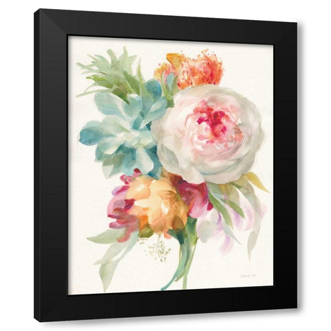 Garden Bouquet I Crop Black Modern Wood Framed Art Print with Double Matting by Nai, Danhui