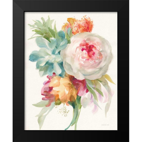 Garden Bouquet I Crop Black Modern Wood Framed Art Print by Nai, Danhui