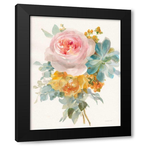 Garden Bouquet II Crop Black Modern Wood Framed Art Print with Double Matting by Nai, Danhui