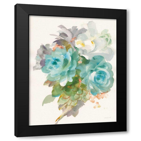 Garden Bouquet III Crop Black Modern Wood Framed Art Print with Double Matting by Nai, Danhui