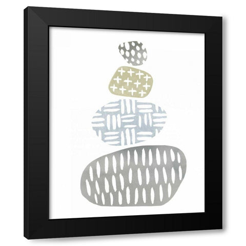 River Stones I Black Modern Wood Framed Art Print with Double Matting by Hershey, Moira