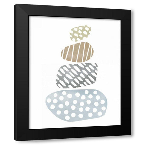 River Stones II Black Modern Wood Framed Art Print by Hershey, Moira