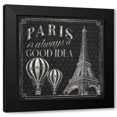 Vive Paris V Black Modern Wood Framed Art Print with Double Matting by Penner, Janelle