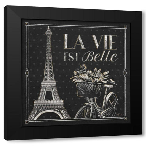 Vive Paris VI Black Modern Wood Framed Art Print with Double Matting by Penner, Janelle