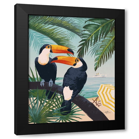 Welcome to Paradise VII Black Modern Wood Framed Art Print with Double Matting by Penner, Janelle