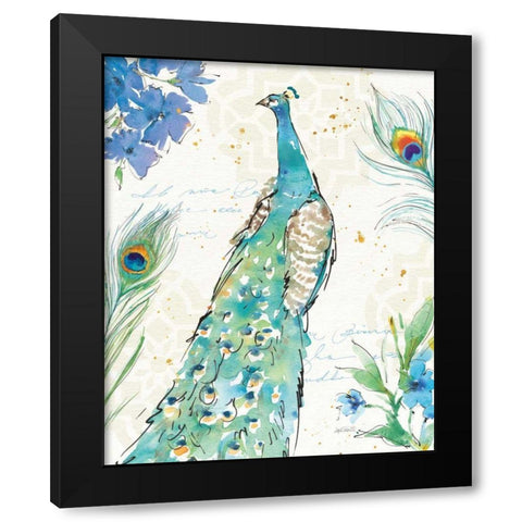 Peacock Garden I Black Modern Wood Framed Art Print with Double Matting by Tavoletti, Anne