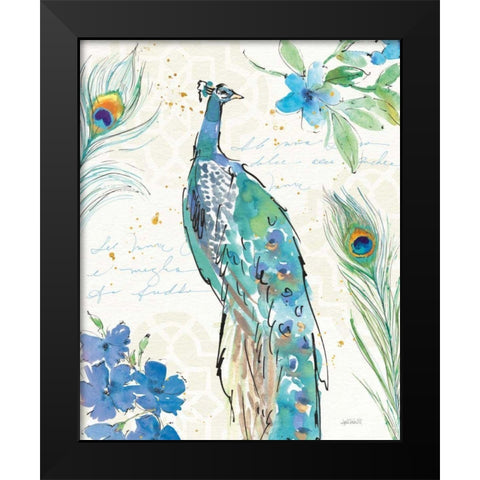 Peacock Garden II Black Modern Wood Framed Art Print by Tavoletti, Anne