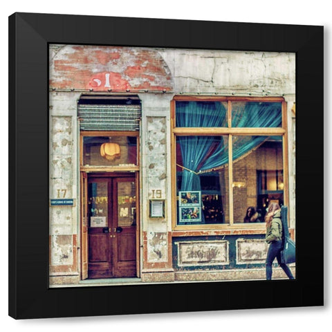 Dalston Pub Black Modern Wood Framed Art Print by Bevan, Keri