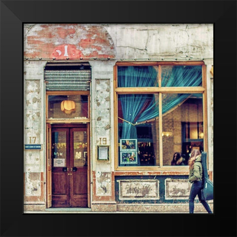 Dalston Pub Black Modern Wood Framed Art Print by Bevan, Keri