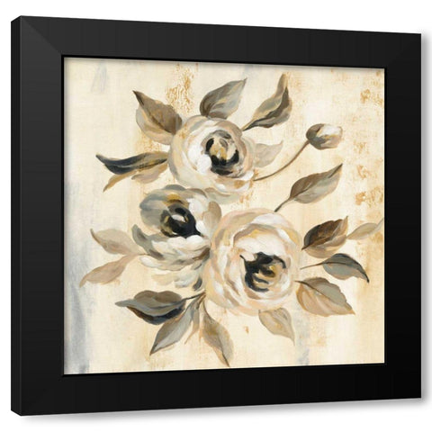English Rose I Black Modern Wood Framed Art Print by Vassileva, Silvia