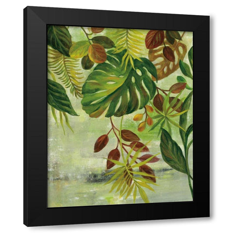 Tropical Greenery II Black Modern Wood Framed Art Print with Double Matting by Vassileva, Silvia