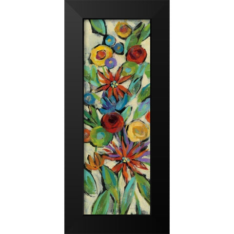 Confetti Floral III Black Modern Wood Framed Art Print by Vassileva, Silvia