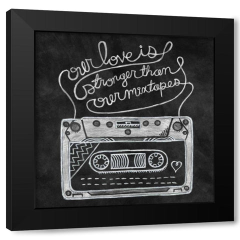 Retro Cassette Chalk Black Modern Wood Framed Art Print with Double Matting by Urban, Mary
