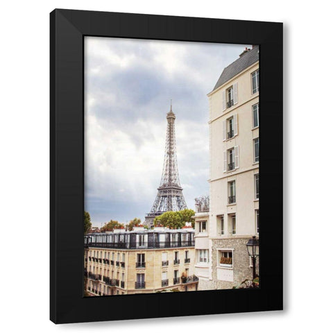 Eiffel View I Black Modern Wood Framed Art Print with Double Matting by Marshall, Laura