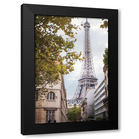 Eiffel View II Black Modern Wood Framed Art Print with Double Matting by Marshall, Laura