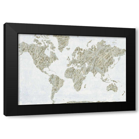 Spinning World Black Modern Wood Framed Art Print by Rhue, Piper