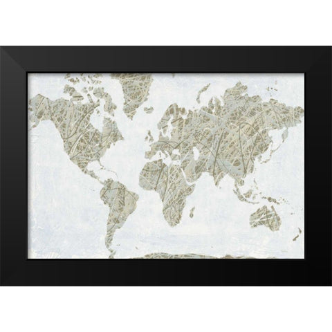 Spinning World Black Modern Wood Framed Art Print by Rhue, Piper