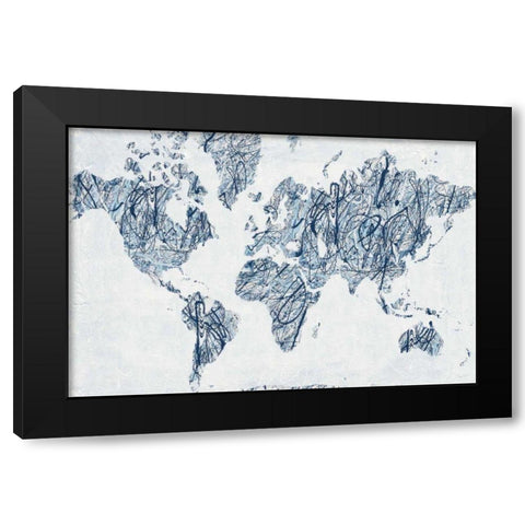 World on a String Black Modern Wood Framed Art Print by Rhue, Piper
