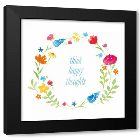 Watercolor Words I Black Modern Wood Framed Art Print with Double Matting by Hershey, Moira