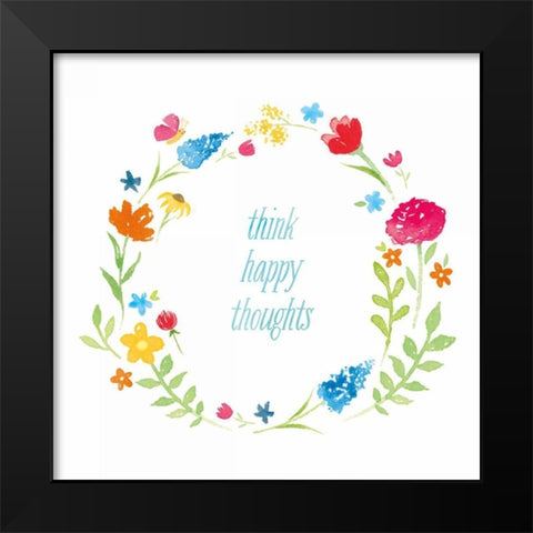 Watercolor Words I Black Modern Wood Framed Art Print by Hershey, Moira