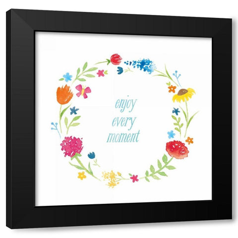 Watercolor Words II Black Modern Wood Framed Art Print by Hershey, Moira