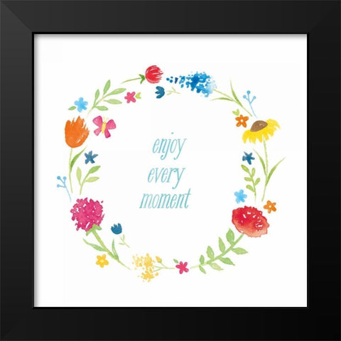 Watercolor Words II Black Modern Wood Framed Art Print by Hershey, Moira