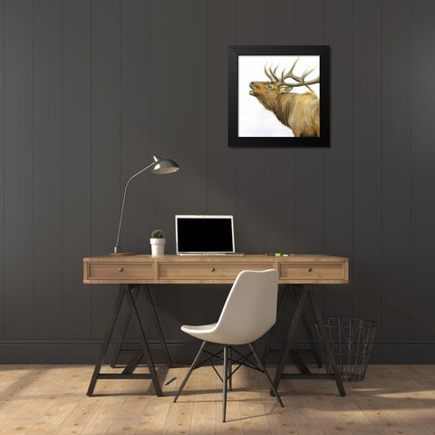 Majestic Elk Brown Crop Black Modern Wood Framed Art Print by Wiens, James