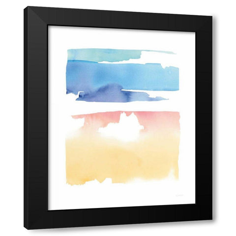 Waterslide Merger Black Modern Wood Framed Art Print with Double Matting by Schick, Mike