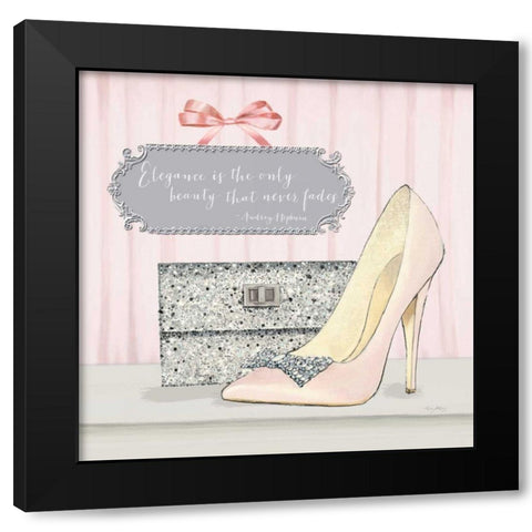 Elegance is the Only Beauty that Never Fades Black Modern Wood Framed Art Print with Double Matting by Adams, Emily