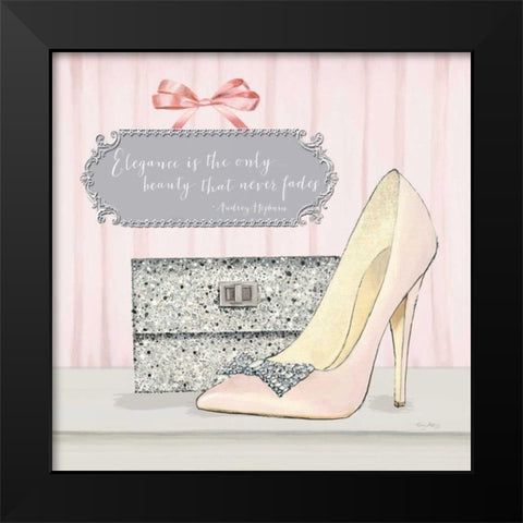 Elegance is the Only Beauty that Never Fades Black Modern Wood Framed Art Print by Adams, Emily