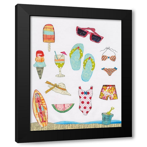 At the Beach II Black Modern Wood Framed Art Print with Double Matting by Prahl, Courtney