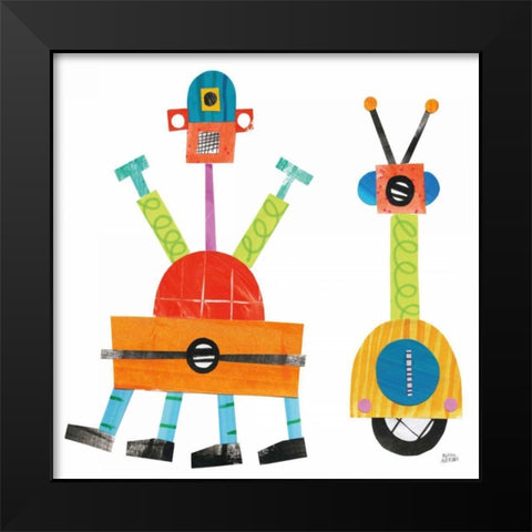 Robot Party Element VII Black Modern Wood Framed Art Print by Averinos, Melissa