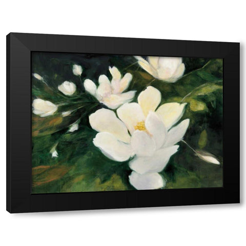 Magnolia Blooms Black Modern Wood Framed Art Print by Purinton, Julia
