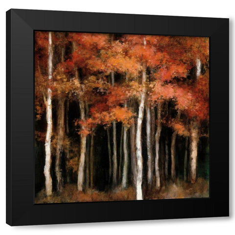 October Woods Black Modern Wood Framed Art Print with Double Matting by Purinton, Julia
