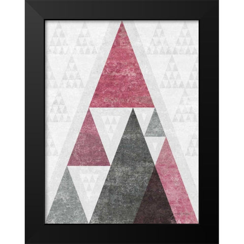 Mod Triangles III Soft Pink Black Modern Wood Framed Art Print by Mullan, Michael