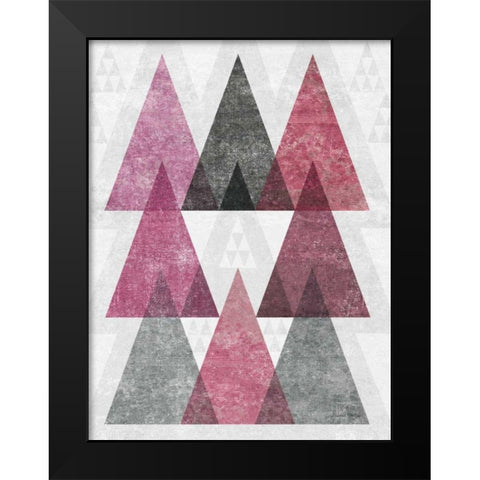 Mod Triangles IV Soft Pink Black Modern Wood Framed Art Print by Mullan, Michael