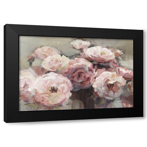 Wild Roses Neutral Black Modern Wood Framed Art Print with Double Matting by Hageman, Marilyn