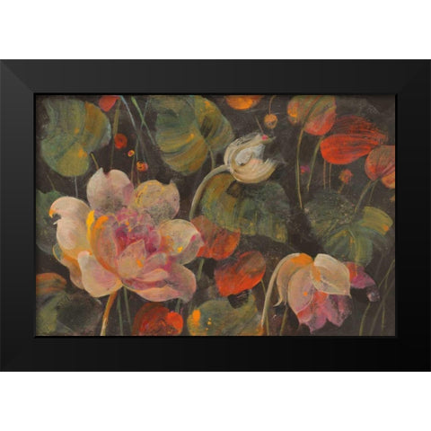 Night Garden v2 Black Modern Wood Framed Art Print by Hristova, Albena