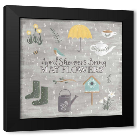 Smitten With Spring II Black Modern Wood Framed Art Print by Marshall, Laura